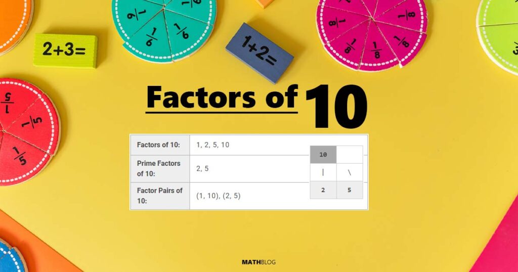 Factors of 10 with Prime Factorization, Factor Pairs and Factor Tree